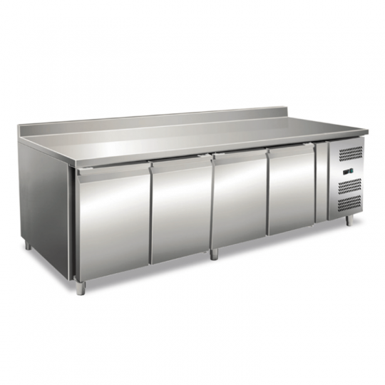 Tavolo refrigerato 4 porte con alzatina +2°/+8° C | 223 x 70 x 95 cm