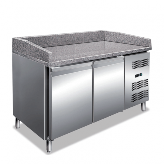 Comptoir à pizza PK26 à 2 portes avec plan de travail en granit