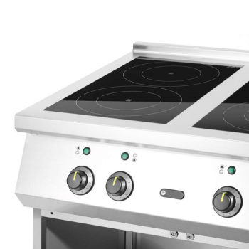 Cuisinière à induction 4 zones RH7, profondeur 70 cm, 17 kW