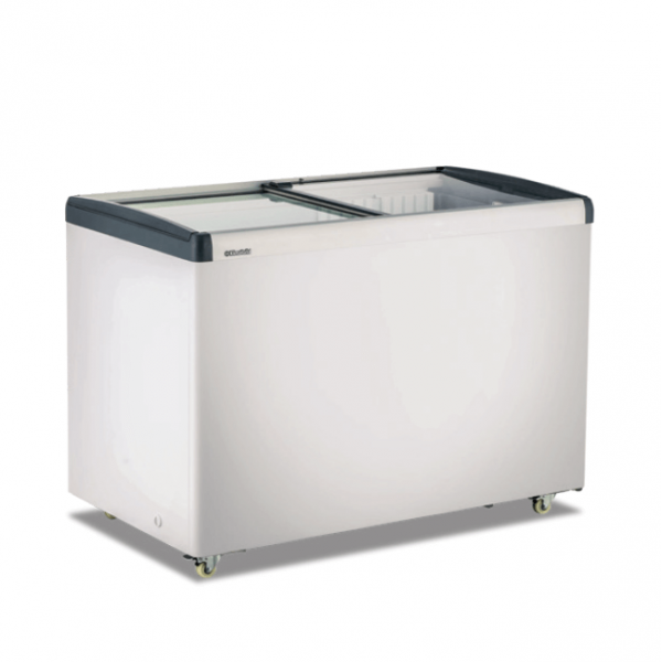 Congelatore frigo a pozzetto con porte in vetro 309 L -18° / +10° C | 123 x 65 x 90 cm