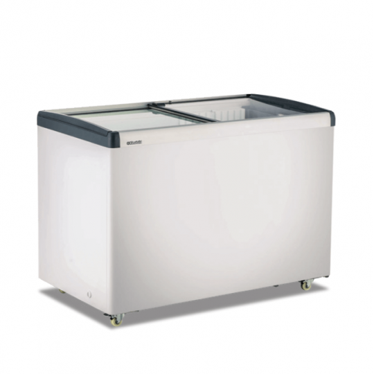 Congelatore frigo a pozzetto con porte in vetro 309 L -18° / +10° C | 123 x 65 x 90 cm