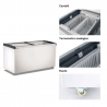 Congelatore frigo a pozzetto con porte in vetro 439 L -18° / +10° C | 163 x 65 x 90 cm