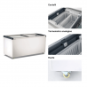 Congelatore frigo a pozzetto con porte in vetro 501 L -18° / +10° C | 182 x 65 x 90 cm