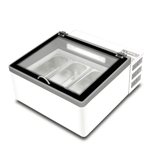 Présentoir à glaces de comptoir avec 3 parfums POP