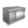 Comptoir à pizza à une porte avec tiroirs et plan de travail en granit PK16