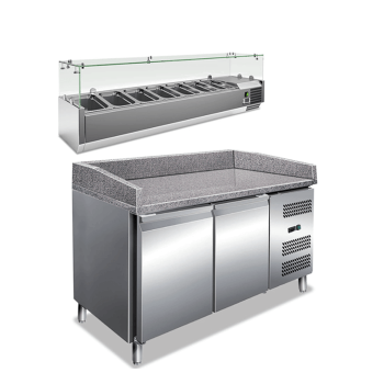 Banco pizza 2 porte con piano di lavoro in granito PKV26