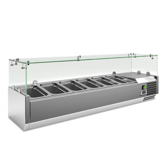 Vetrina refrigerata per ingredienti lunghezza 140 cm