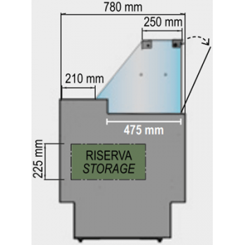Banco frigo alimentare VIGO profondità 78 cm +2°/+5° C