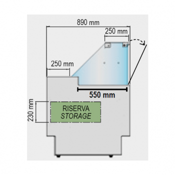 VIGO food refrigerated counter depth 89 cm +2°/+5° C