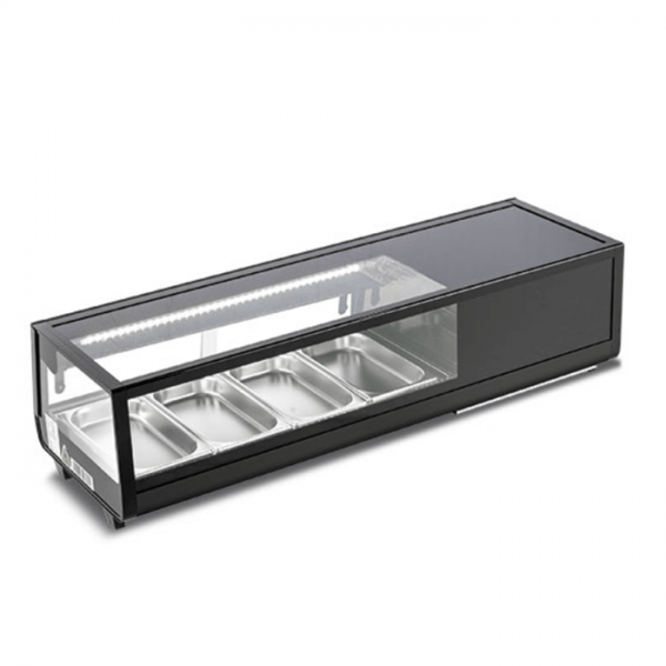 Refrigerated counter display case for sushi length 118 cm