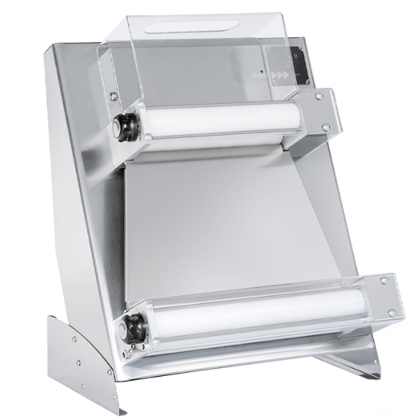 Laminoir à pizza automatique avec deux rouleaux parallèles, 40 cm
