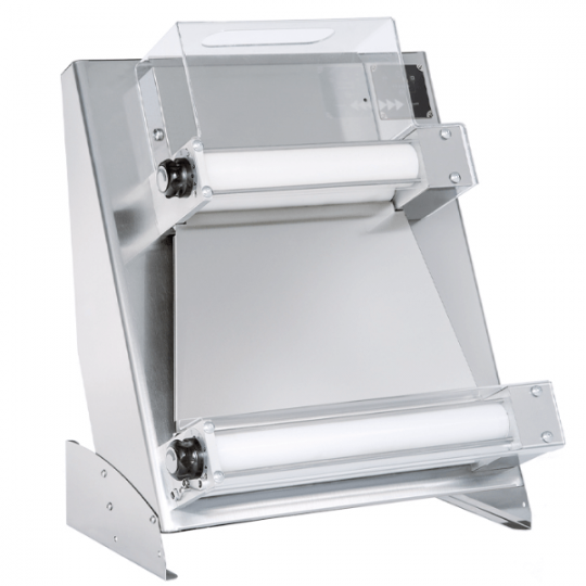 Automatic pizza dough roller with two parallel rolls 40 cm