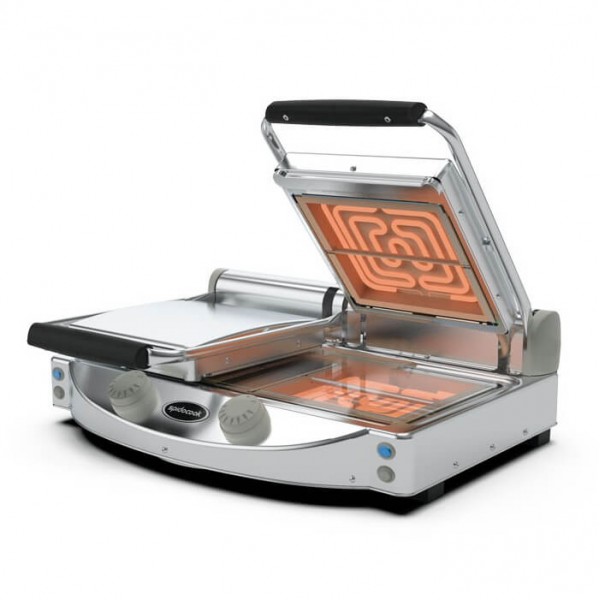 Piastra di cottura doppia in vetroceramica trasparente SPIDOCOOK 3 kW | 50 x 25 cm