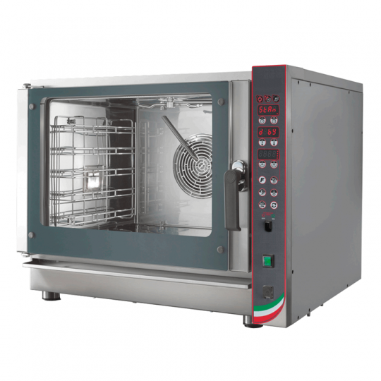 Forno elettrico digitale a convezione 5 teglie GN1/1 o 60x40 cm con lavaggio automatico