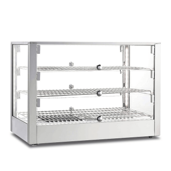 Vetrina riscaldata da banco 3 ripiani ECQ70 | 70 x 40 x 50 cm
