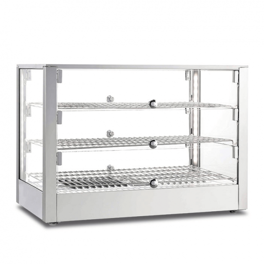 Vetrina riscaldata da banco 3 ripiani ECQ70 | 70 x 40 x 50 cm