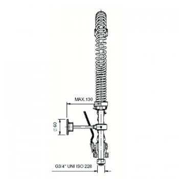 MIGNON SHOWER GROUP + RUB. HALF TUBE + MIXER LONG OR SHORT LEVER