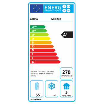 ARMOIRE RÉFRIGÉRÉE 145 L - TEMPÉRATURE 0 / +8 °C - CLASSE ÉNERGÉTIQUE A+