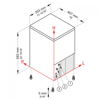 Produttore di ghiaccio a cubetti 20 kg SL20