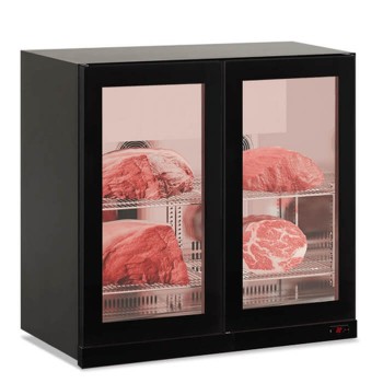 Pensile refrigerato per carne con 2 ante in vetro -2°/+10° C | 90 x 56,5 x 85,2 H cm