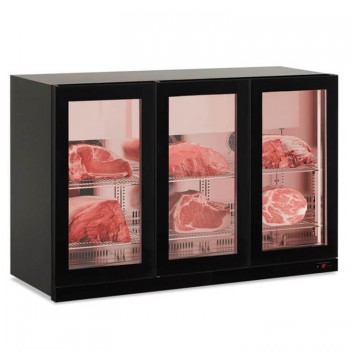 Pensile refrigerato per carne con 3 ante in vetro -2°/+10° C | 135 x 56,5 x 85 H cm